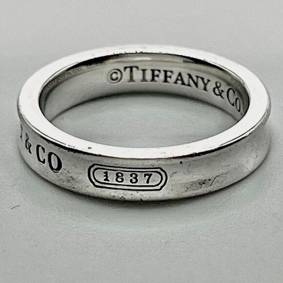 Tiffany & Co 1837 Ring - Narrow - 925 Silver - sz 4.75-5 - Picture 13 of 16